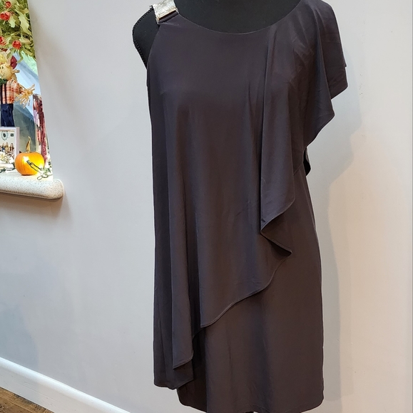 Betsy & Adam One Shoulder Dress Size 8 - Picture 3 of 8